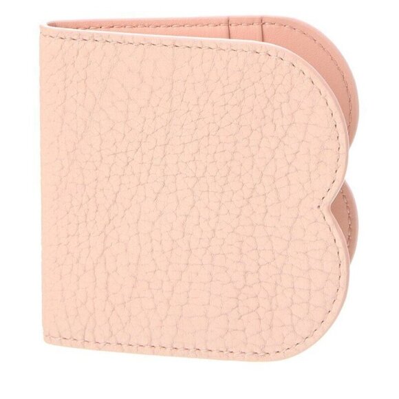 Burberry B-shaped Unisex Chess Blush Pink Leather Card Holder